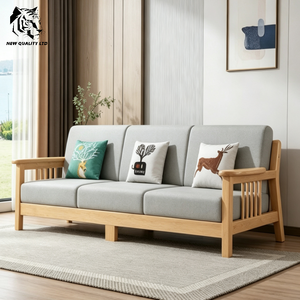 Sofá de tela de fábrica a buen precio, personalizable, en stock, listo para enviar, nuevo sofá seccional de madera para sala de estar, muebles de moda. - Product Image 2