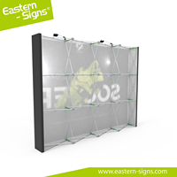 Mur d'affichage pliable en tissu tendu pour stand d'exposition, 7,5 pi x 10 pi, avec structure tubulaire facile à monter, pour stand droit et toile de fond