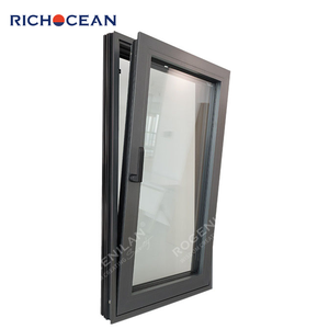 Richocean Chambre à coucher Patio Fenêtre à battant en aluminium Fenêtres en métal inclinables et tournantes avec moustiquaire pour les maisons - Product Image 4