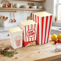 Boîte à Popcorn Carrée Personnalisée en Carton Ondulé Verni, Vente en Gros, Pas Cher, Qualité Alimentaire, Idéale pour les Fêtes Classiques