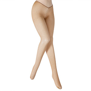 Collant a Rete Scintillanti da Donna con Taglio a V e Dettagli Traforati per Carnevale - Product Image 3