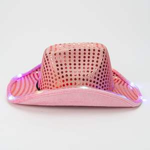 <span class=keywords><strong>Chapeau</strong></span> <span class=keywords><strong>de</strong></span> cowboy occidental lumineux à LED personnalisé, performance scénique colorée, festival <span class=keywords><strong>de</strong></span> <span class=keywords><strong>Noël</strong></span>, fête, rose scintillant, EVA, voyage, pêche - Product Image 3