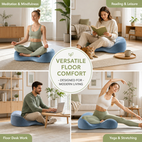 Ensemble Zabuton en Mousse à Mémoire de Forme Style Japonais, Coussin Futon Portable Antidérapant Épaissi Amovible 100% Polyester Écologique pour Assise