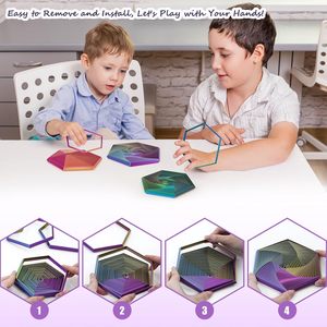 Fractal Fidget Hexagon 3D Printed + Infinity Cube | Anti-Stress <b>Desk</b> <b>Toy</b> for Adults Kids Sensory Play - Product Image 5