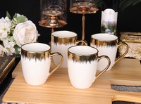 Service de table 16/18 pièces, design moderne, porcelaine blanche pure, finition lisse, bord doré embossé, sans BPA, pour la maison
