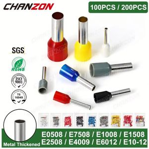 100/200 pièces E0508 E7508 E1008 E1508 E2508 Kit de bornes tubulaires à virole isolée câble électrique extrémités de fil connecteur à sertir - Product Image 2