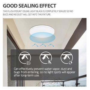 High Quality Modern LED Plastic Surface Mounted Black <strong>Shell</strong> Round Ceiling <strong>Light</strong> for Bedroom and Livingroom 30W - Product Image 6