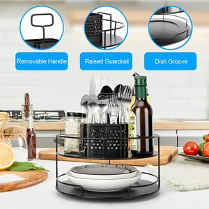 Spinner support de stockage d'épices de cuisine/support <span class=keywords><strong>mural</strong></span> de pot d'épices/support d'assiettes et de plats support de stockage de fil rotatif - Product Image 2