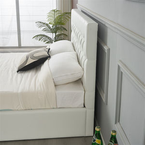 <span class=keywords><strong>Cama</strong></span> de Cuero de Lujo Moderna con Elevación a Gas, Diseño de <span class=keywords><strong>Cama</strong></span> Doble con Listones de Madera para Dormitorio Principal y Uso en Apartamentos - Product Image 5