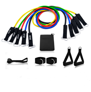 Vendita calda regolabile durevole corpo Home Gym Fitness <span class=keywords><strong>kit</strong></span> <span class=keywords><strong>allenamento</strong></span> di alta qualità TPE 11 pezzi Set di fasce di resistenza del tubo - Product Image 5