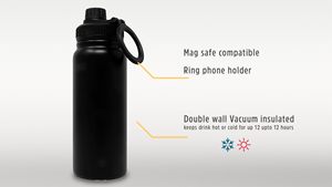 Botella de Agua con Soporte Magnético para iPhone, Botella Deportiva de Acero Inoxidable para Gimnasio, Tapa con Boquilla, Aislada, a Prueba de Fugas, Termo - Product Image 4