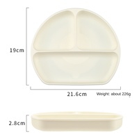 Assiette rectangulaire en silicone anti-chute intégrée avec ventouse, motif dessin animé, pour bébés et jeunes enfants, idéale pour les repas et les aliments complémentaires
