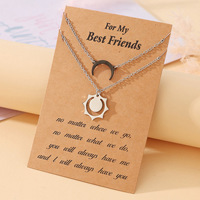 DaiHe Trendy Design Collier de couple en acier inoxydable Soleil et Lune