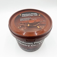 Seau à chocolat jetable en plastique avec étiquette personnalisée de 1L