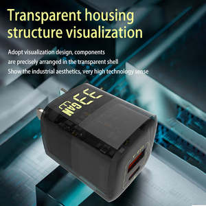 Trasparente nero PD 33W tipo-C adattatore del caricatore del telefono USB tipo C caricabatterie veloce da parete di ricarica per IPhone 14 per Samsung <span class=keywords><strong>Galaxy</strong></span> - Product Image 4