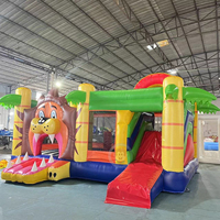 Jouets Lion de Dessin Animé Château Gonflable avec Toboggan Commercial Animal de la Jungle Moon Bounce Enfants