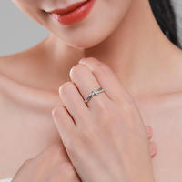 Vente en gros d'usine, bague en argent sterling 925 avec double nœud en zircon de luxe pour femmes, cadeau de mariage, de fiançailles ou de fête