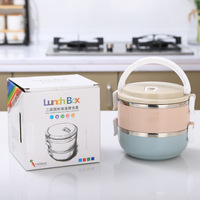 Boîte à Lunch en Acier Inoxydable sans BPA, Conteneurs Alimentaires Superposés, Boîte Bento Forme Ronde