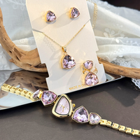 Montre-bracelet à quartz étanche haut de gamme pour femme LP71, ensemble de 4 montres élégantes à aiguilles en verre au design unique