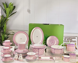 Service de table en céramique 58 pièces style <span class=keywords><strong>moderne</strong></span> Série Swan, <span class=keywords><strong>ensemble</strong></span> de <span class=keywords><strong>vaisselle</strong></span> en porcelaine fine, cadeau de déménagement, directement de l'usine - Product Image 1