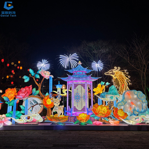 SGFL159 mi automne lanterne décoration artificielle soie lanterne éclairage fleur forme lanterne Festival - Product Image 6