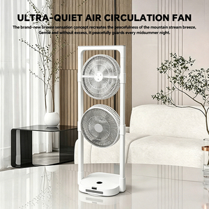 Nouveau <span class=keywords><strong>ventilateur</strong></span> de sol rechargeable à double tête, batterie 16000 mAh, 8 vitesses, minuterie, <span class=keywords><strong>silencieux</strong></span>, pliable, <span class=keywords><strong>pour</strong></span> <span class=keywords><strong>chambre</strong></span> et camping - Product Image 5