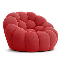 Sofá de arco de lujo Minimal French Internet Red Bubble Soccer Pumpkin Sofa Designer Creative Fluffy Cloth Couch