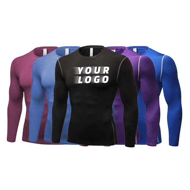 Quick-drying Men Long Sleeve Polyester and Spandex Blank Long Sleeve Hot Sell Summer Long Sleeve With Customized Logo
