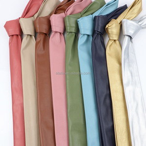 Cravatte Classiche in Pelle PU per <span class=keywords><strong>Uomo</strong></span>, Nero Rosso Oro, per Matrimoni, Feste, Completi da Lavoro, Accessori per Camicie Maschili, Vendita all'Ingrosso - Product Image 6