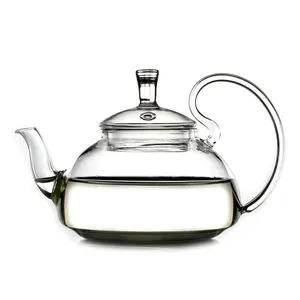 高硼硅玻璃高柄花茶壶不锈钢春茶泡泡器松鼠玻璃壶