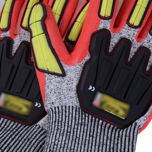 Gants de sécurité anti-choc avec poignet tricoté, texture micro-diamantée en PU antidérapante, niveau 2 - Product Image 3