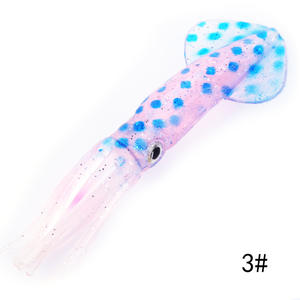 Señuelo de pesca de silicona luminoso con diseño de pulpo y calamar, cebo blando impreso para pesca en agua salada de lucio, bacalao y cangrejo (superficie/agua media) - Product Image 6