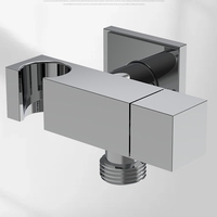 Nouveau modèle de support de pomme de douche carrée, support de robinet, vanne de mélange d'eau, connecteur de salle de bain, tuyau de douche, vanne d'angle en laiton pour toilettes