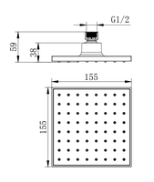 Pommeau de douche à effet pluie en plastique ABS de 6 pouces pour salle de bain hôtel ou appartement économie d'eau sortie unique avec surface plaquée
