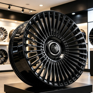 NOUVEAU Jantes en alliage d'aluminium forgé Hyper Black à rayons multiples 21 pouces ET 20 mm PCD 100 mm Garantie 3 ans Mercedes Rolls Royce - Product Image 2