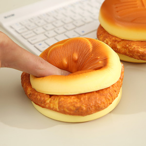 Jouet anti-stress en mousse PU à rebond lent, hamburger simulé à trois niveaux, jouet à presser, vente chaude, logo personnalisé - Product Image 5
