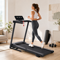 Caminadora Eléctrica Plegable K-FIT GSTL-4000, 12KMH, Motor sin Escobillas, Gimnasio en Casa con Bluetooth, Música, APP, Pantalla LED HRC, Sensor de Pulso