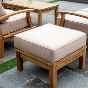 Juego de Sofás de Jardín de Madera Maciza de Teca Contemporáneo Bale Living, con Cojines, 6 Plazas, Muebles de Exterior Resistentes a la Intemperie, No Plegables - Product Image 1