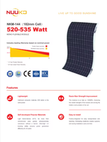 Panneau solaire flexible N-Type TOPCon 520W-535W sans cadre, léger, mono MWT, demi-cellule, certifié, double vitrage, module solaire OEM