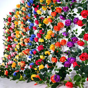 Decoración para Bodas y Acción de Gracias, Arco Morado con Tira de Flores, Guirnalda de Rosas Artificiales de Seda Rosa y Blanca de Alta Simulación - Product Image 1