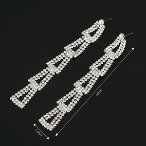 Bijoux de mode, boucles d'oreilles de luxe, boucles d'oreilles à franges exquises, boucles d'oreilles à clous avec strass, bijoux pour les oreilles E344 - Product Image 3