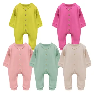 Wholesale baby clothes newborn custom baby romper onesie knitted footie one-piece onesie