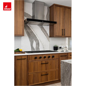 Armoires murales modulaires Allandcabinet, couleur bois de <span class=keywords><strong>teck</strong></span>, acheter des ensembles complets, forme en L, petite cuisine, armoire avec robinet - Product Image 1