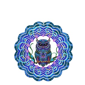 3D mùa hè ngoài trời Vườn trang trí chết cắt kim loại động vật điêu khắc cú gió Spinner cho sân trang trí treo chuông gió - Product Image 1