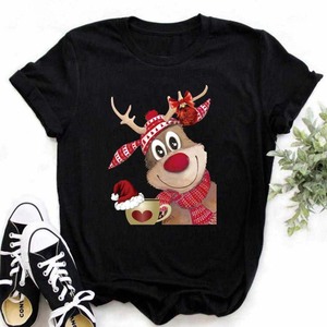 <span class=keywords><strong>Maglietta</strong></span> Casual <span class=keywords><strong>natalizia</strong></span> con stampa a girocollo stampata a girocollo tessuto digitale nuovo anno natale t-shirt - Product Image 5