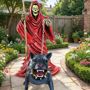 Escultura de Fibra de Vidrio, Gran Estatua Religiosa de Resina de la Santa Muerte, Artesaní<span class=keywords><strong>a</strong></span> Mexicana para Halloween - Product Image 5