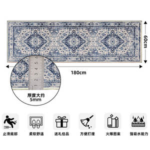 Alfombra Absorbente Antideslizante de Felpa Gruesa Estilo Étnico Rectangular Lavable con Base de TPR para Dormitorio y Sala de Estar - Product Image 4