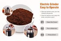 Nouvelle conception, moulin à café automatique avec tasse amovible, capacité de 65 g, mini moulin pour un usage quotidien