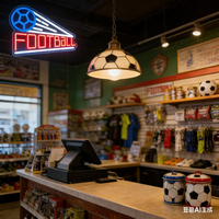 Enseigne néon LED de football dimmable Neonawall, luminosité réglable, décoration murale pour bar, salle de jeux, cadeau idéal pour les fans de football