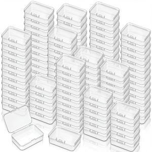 Boîte de rangement portable en plastique transparent haute transparence avec couvercle pour organiser les petites pièces - Product Image 1